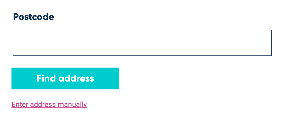 Postcode to address finder tool